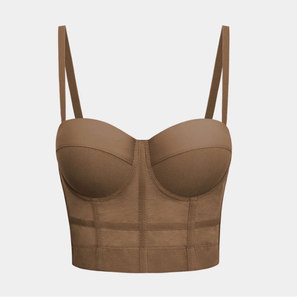 Micas Elegant Brown Women's Bustier Top